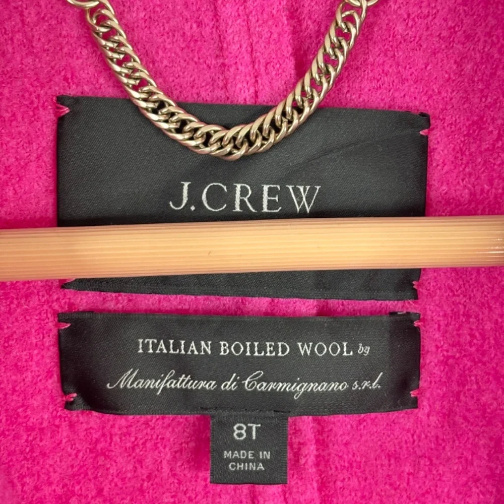 JCrew Daphne Lady Coat Italian Boiled Wool 8 TALL Pink Manifattura di Carmignano - Picture 6 of 11